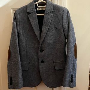 Boys H&M Blue Marled Suit Jacket Size 7/8